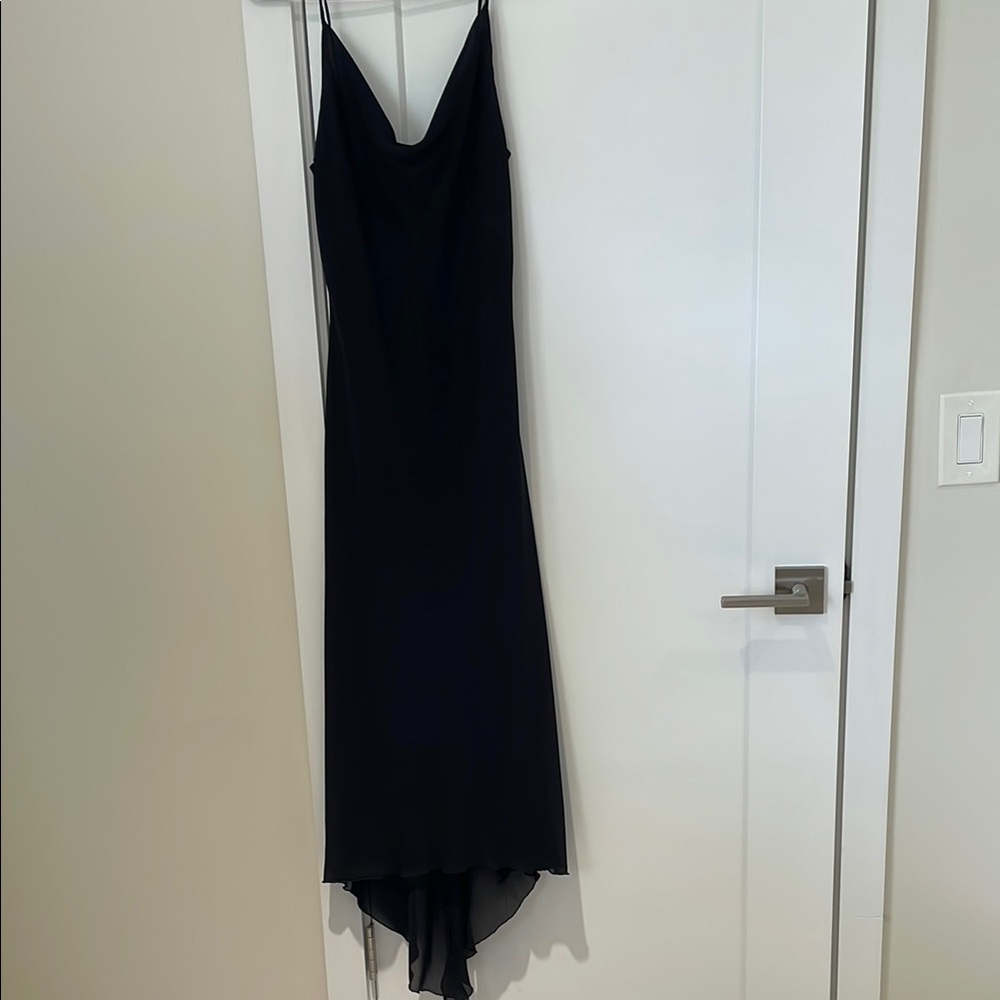 Jodi Kristopher Black High Low Slip Dress Spaghetti Strap